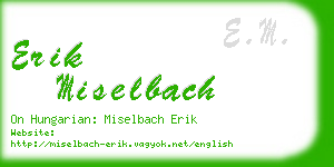 erik miselbach business card